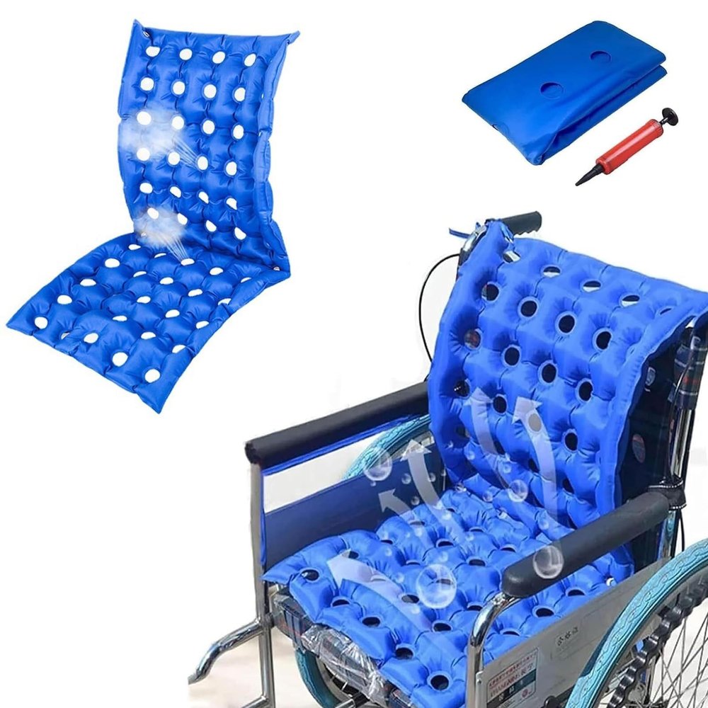 Alternating Pressure Mattress with Electric Pump, Anti-Decubitus Air Mattress with 55 Air Vents, PVC Inflatable Foldable Pressure Pad for Elderly & Disabled Bed Sore Prevention