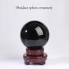 NIBHZ Natural Black Obsidian Quartz Crystal Ball Gemstone Ornaments - Black Obsidian Stone Ball view 2