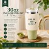 GO GREEN Matcha Gift Set 20g Original Matcha Powder in Metal Tin, 30oz Stainless Steel Tumbler with Fluffy Cover & Plastic Straw, Frother. Complete Matcha Tea Starter Kit for Womens Birthday gifts view 3