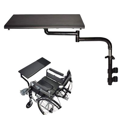 Adjustable Wheelchair Tray, Ergonomic Laptop and Mouse Stand, Removable Aluminum Table with Adjustable Height, Desk for Reading, Eating, Computer