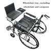 Adjustable Wheelchair Tray, Ergonomic Laptop and Mouse Stand, Removable Aluminum Table with Adjustable Height, Desk for Reading, Eating, Computer view 2