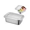 Tmboryuu Premium Rectangular Metal Ice Cream Tub with Secure Locking Lid Dishwasher Safe Dessert Container for Yogurts Thin Profile Refrigerator Box view 1