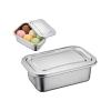 Tmboryuu Premium Rectangular Metal Ice Cream Tub with Secure Locking Lid Dishwasher Safe Dessert Container for Yogurts Thin Profile Refrigerator Box view 4