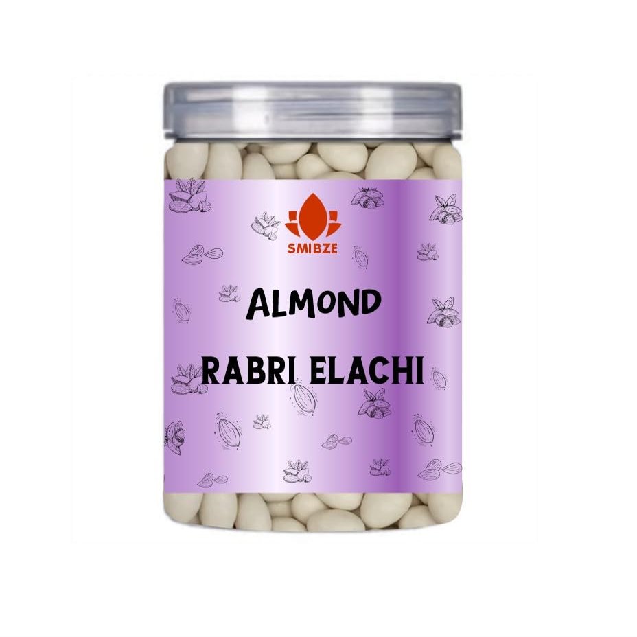 SMIBZE Rabri Elachi Almonds, Creamy Rabri, Inspired Almonds with Fragrant Cardamom Flavor and Crunch