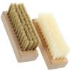 CAXUSD Household Laundry Brush 2pcs with Wooden Handles, Multi-functional Laundry Cleaning Tool with Hard and Soft Bristles for Clothes and Footwear Care view 1