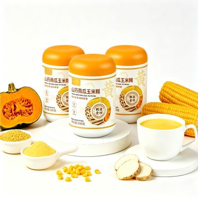 Chinese Yam Pumpkin Corn Powder, No Refined Sugar, Vegan Quick Breakfast For Office & Busy Mornings, 500g Can(3pcs)
