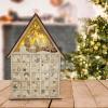 Jazuaiao Festival Wood Carved Advents Calendar Lighted Wood Advents Calendar with 24 Drawers and Christmas Tree Reindeer Decors Christmas Countdowns view 4