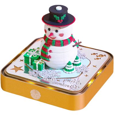 Jazuaiao LED Illuminated 2026 Snowman Paper Cut Calendar Winter Scene Home Decoration Decorative Snowman Party Supplies