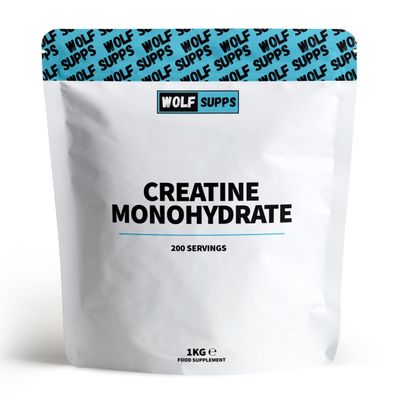 Wolf Supplements Creatine Monohydrate, 200 Servings, Unflavoured, 1kg, 100% Pure