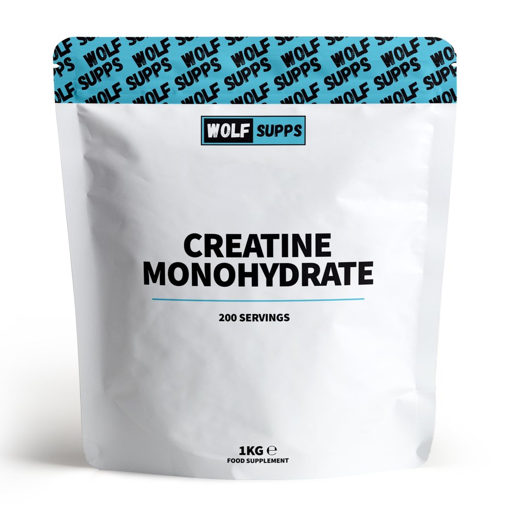 Wolf Supplements Creatine Monohydrate, 200 Servings, Unflavoured, 1kg, 100% Pure
