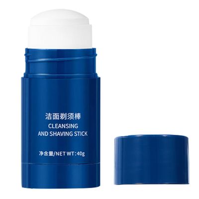 Homoyoyo Beard Size Softening with Men Deep Cream Shaving Stick Cleansing Moisturizing Properties, Blue Cream Formula 40g Clean and Grooming and Facial Travel-friendly