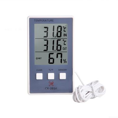 Indoor And Outdoor Electronic Thermometer And Hygrometer With Remote Probe For Fish Tank Aquarium Monitoring White Plastic Case Stand Magnet Hang