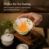 Tyscryphal Hand-Painted Ceramic Tea Cup with Hidden Cat Design, and A Beautiful Gift Box, Handmade Gongfu Tasting Cup, Underglaze Shallow Bowl for Loose Leaf Tea Ceremony, Flower Styles (D.) view 3