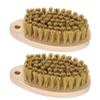 jojofuny 2pcs Wooden Laundry Clothes Cleaning Brushes with Ergonomic Design and Non-slip Handle, Sturdy Bristle Shoe Washing Scrub Brushes for Household Shoes and Clothes view 1