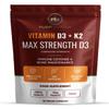 Fluent Nutrition Vitamin D3 and K2 Capsules, 60 Capsules, Bone and Heart Support, MCT Oil Activated, 4000 IU view 1