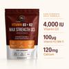 Fluent Nutrition Vitamin D3 and K2 Capsules, 60 Capsules, Bone and Heart Support, MCT Oil Activated, 4000 IU view 2