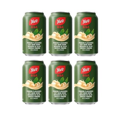 Yeo's Pandan Flavoured Soy Bean Drink 300ml (Pack of 6) | Singapore Soy Milk Drink with Pandan | Ready to Drink Asian Beverage