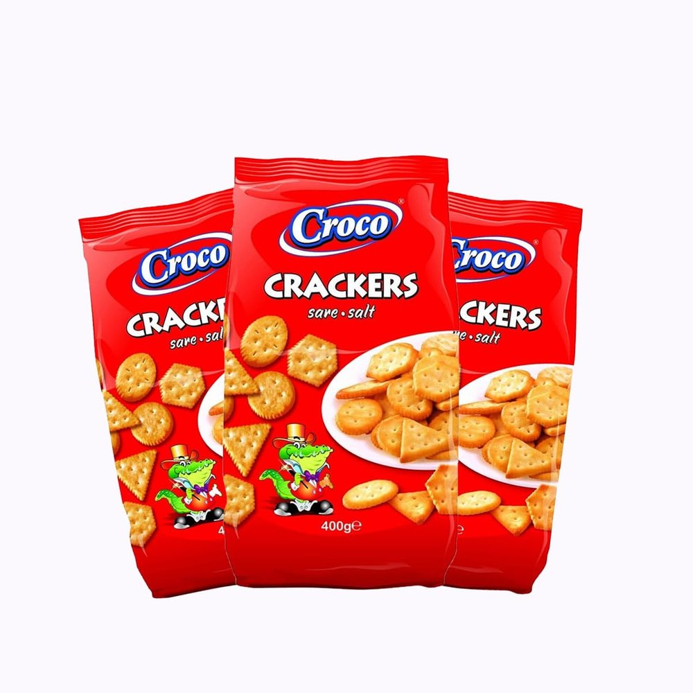 Crackers Salted 400g Romanian Traditional Perfectly Baked Crunchy Snack Movie Night or Kids Parties Delicious and Nutritious Quick Energy Boost (Cracker Salted 400g, 3 Pack)