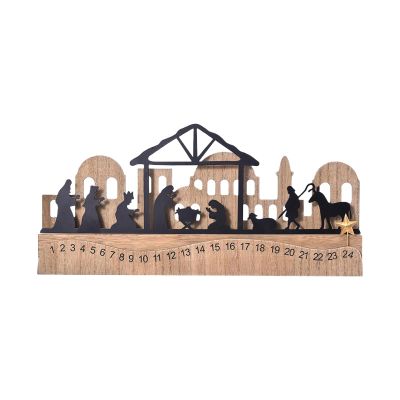 Jazuaiao Wooden Festival Advent Calendar 24 Days Festival Advent Calendar for Home Decoration and Kids Activities Family Christmas Activity