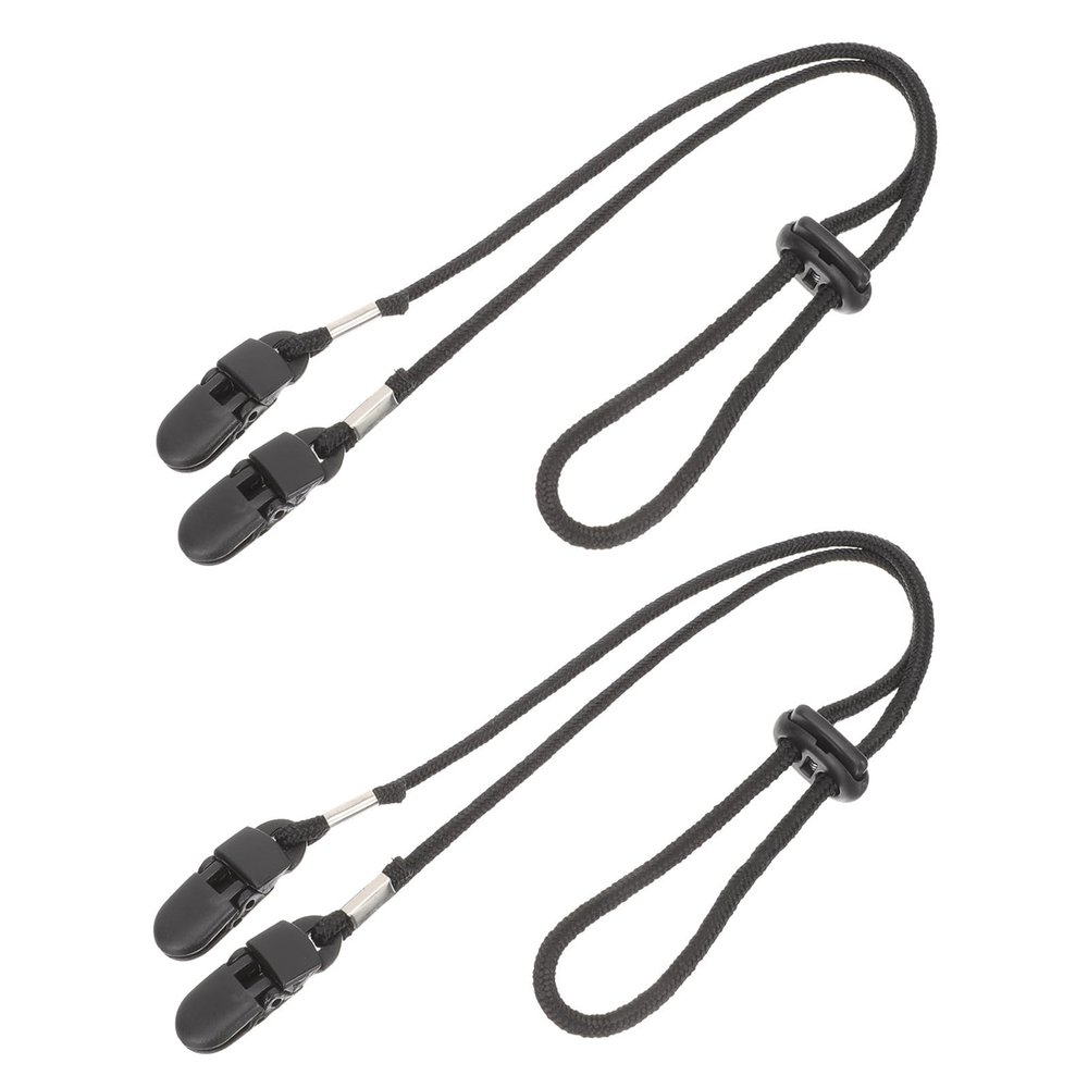 KAJNBN Adjustable Windproof Hat Strap Clips 2pcs with Nylon and Plastic Material Anti-Lost Design for Outdoor Activities Suitable for Travel and Sports Black