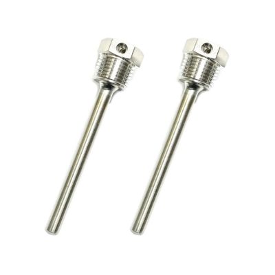 2 Pieces 50/100/300 mm Stainless Steel Protective Tube with Screw Lock for Temperature Sensors, Probe, Thermocouple, Seamless Protective Tube Temperature Sensor Sleeve