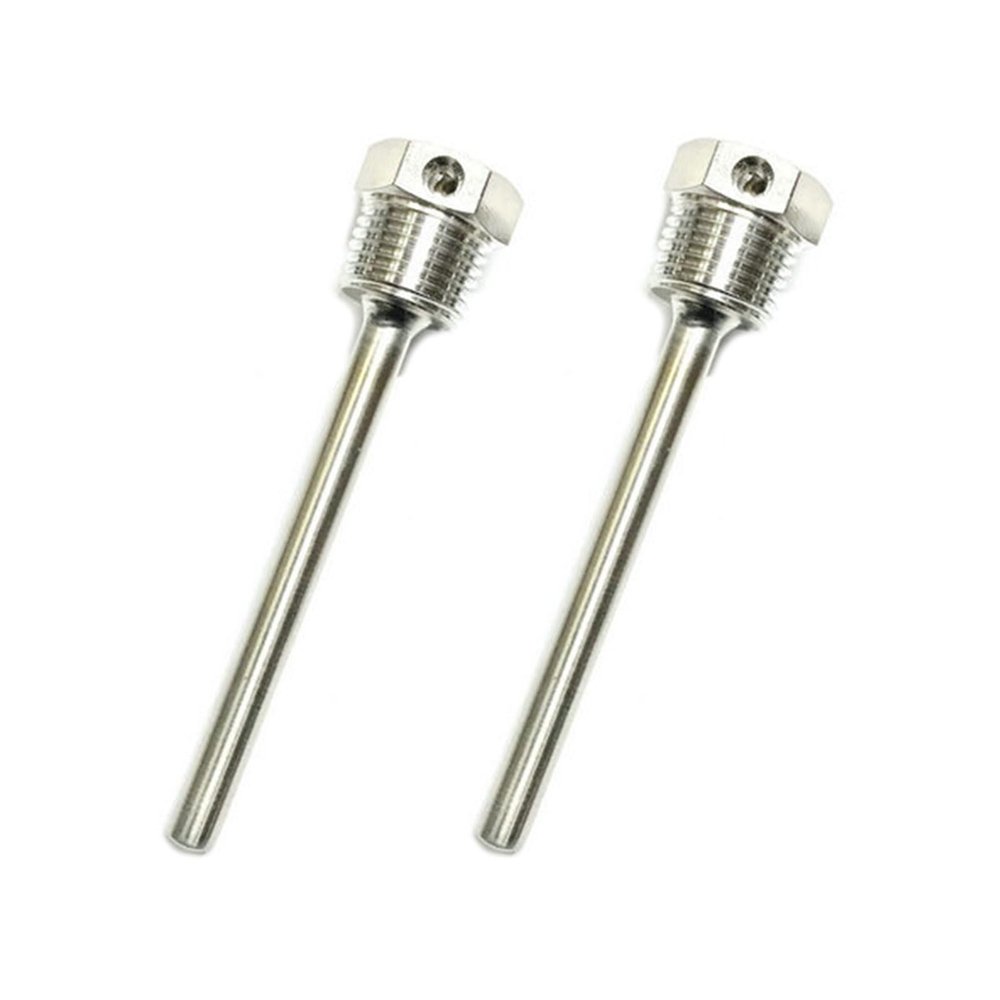 2 Pieces 50/100/300 mm Stainless Steel Protective Tube with Screw Lock for Temperature Sensors, Probe, Thermocouple, Seamless Protective Tube Temperature Sensor Sleeve