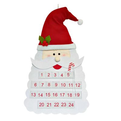 Jazuaiao Christmas Tree Countdowns Calendar Seasonal Countdowns Calendar Ornament with Christmas Tree Shape for Family Door Hanging