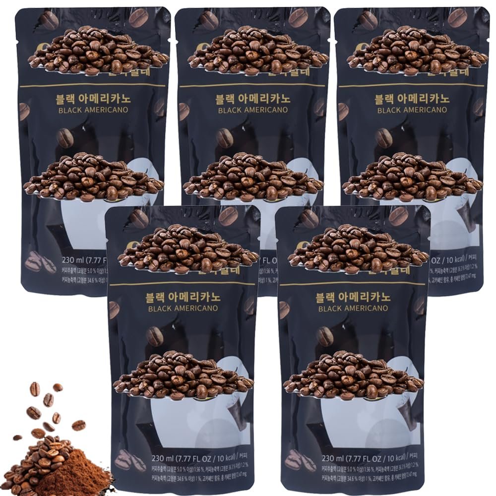 Black Americano Coffee Drink 230ml Ready-to-Drink Americano Style Coffee, Made with Carefully Selected Premium Coffee Beans, Smooth and Bold Taste, Convenient Coffee Pouch - ctb