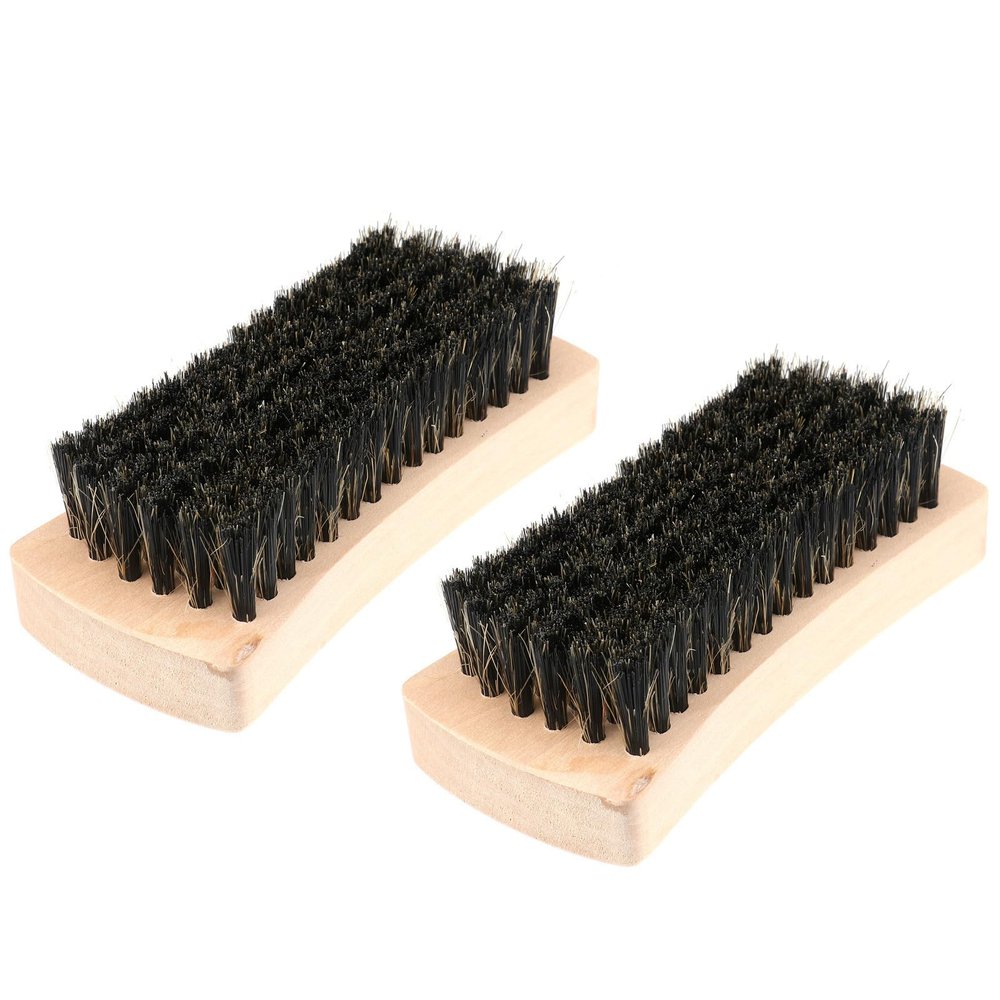 WRITWAA 2pcs Shoe Cleaning Brush Set with Comfortable Wood Handle and Natural Bristle for Effective Shoe Washing and Polishing Suitable for Household Laundry Use