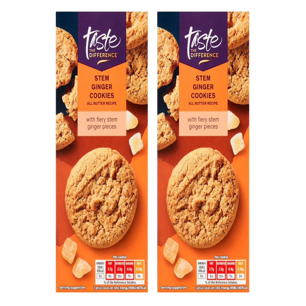 Taste the Difference Stem Ginger Cookies, 200g,Suitable for vegetarians,Pack Of 2