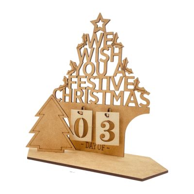 Elnwnnkc Decorative Advent Calendar for and Home Use Desktop Decoration Stylish Wood Countdown Calendar Classroom Christmas Decoration