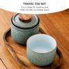 Portable Travel Tea Set with Filter Ceramic Green view 3
