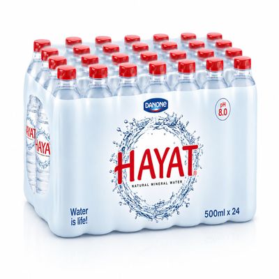 Hayat Natural Mineral Water (Still) (500ml, 24 Pack)
