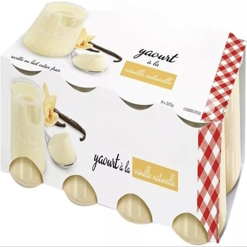 Bone Manam Natural Vanilla Yogurts 8x125g - 1000g - pack of 8