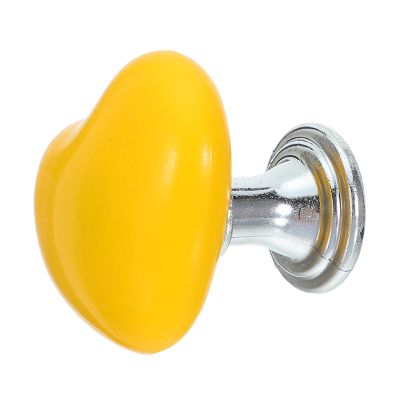 ABOOFAN Toilet Flush Button Replacement with Antislip Texture in Yellow Acrylic Heart Shaped and Effortless Installation, Manual Toilet Flush Button Presser Suitable for Home and Humid
