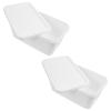 JOINPAYA Plastic Ice Cream Storage Tubs Suitable for Home Use Convenient to Take and Store 2pcs 3 Litres White Ice Cream Boxes for Storage and Making for Freezer view 1