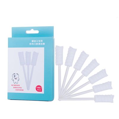 LALAFINA Dental Swabs 10pcs Absorbent Gauze Oral Brush for Mouth Cleaning Suitable for Newborn Use