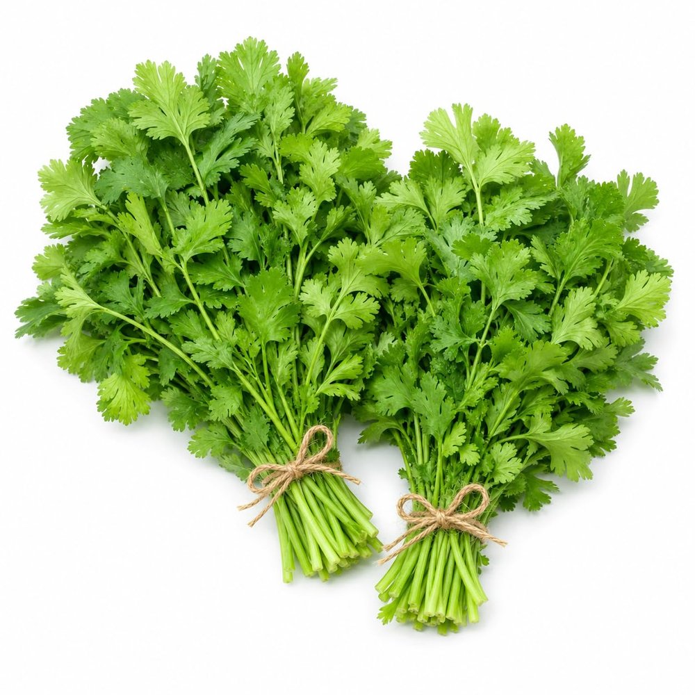 Fresh Coriander Leaves Pack of 2 Fresh Green Coriander Bunches for Chutneys, Curries, Salads, Garnishing and Everyday Cooking
