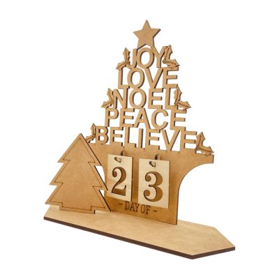 Elnwnnkc Decorative Advent Calendar for and Home Use Desktop Decoration Stylish Wood Countdown Calendar Classroom Christmas Decoration