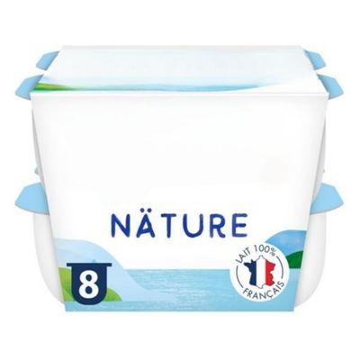 Plain Natural Yogurt 8x125g Multipack Fresh, Creamy & Nutritious - Pack of 4