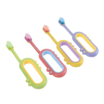 IOBIDDYS 4pcs Soft Bristles Manual Toothbrush Set with Ergonomic Grip Handle, Gentle on Teeth and Gums, for Daily Oral Care Routine