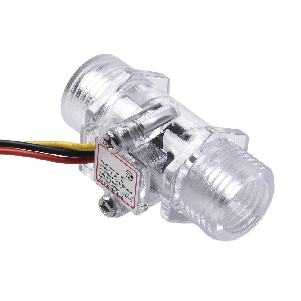 EasyByMall Water Flow Sensor G1/2 Inch Turbine Flowmeter Hall Effect 1-30L/min DC 3.5-24V for Water Heater Dispenser Vending Machine