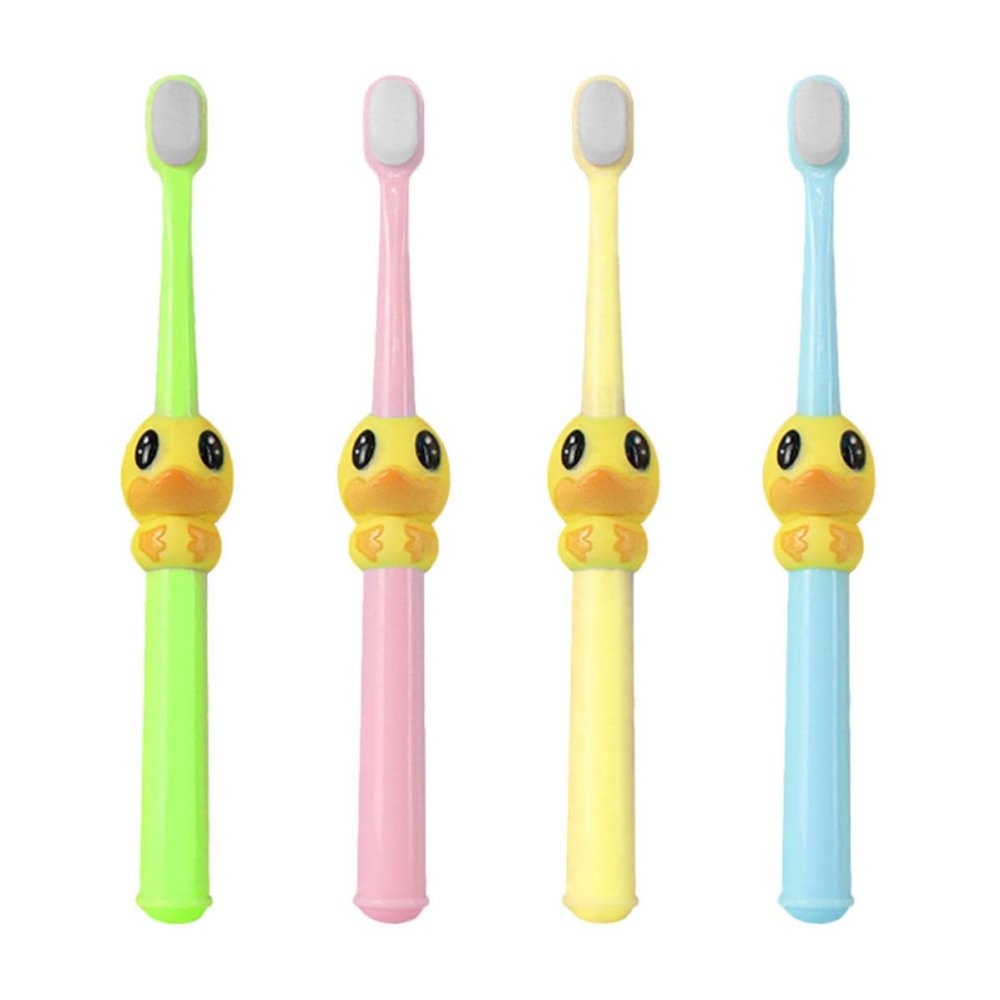 FreshCart Basics 4pcs Cartoon Bristle Toothbrush Set for Ages 2-10, Soft Pp Material with Comfortable Experience and Effective Teeth Cleaning, Adorable Manual Toothbrushes for Daily Oral Care