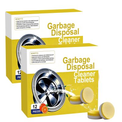 Deep Clean Disposal Tablets,sink cleaner, garbage disposal cleaning tablets, kitchen drain clean care, powerful kitchen foam cleaner, Fresh Citrus Foam Sink Garbage Disposer Freshener 12p (2pcs)