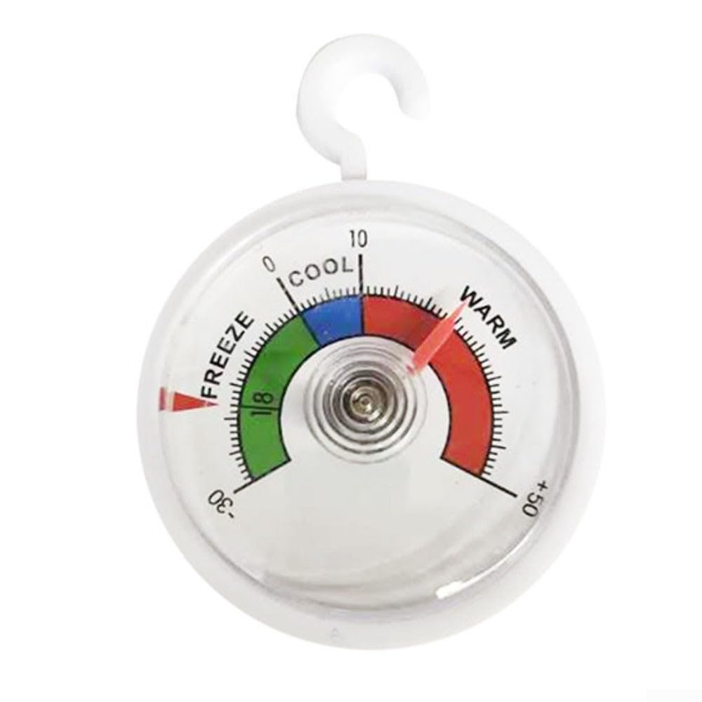 2 Pieces Analogue Pointer Thermometers with Hooks, Clear-Dial for Indoor Garden Outdoor Monitoring, Dual Scale C/F, Plastic