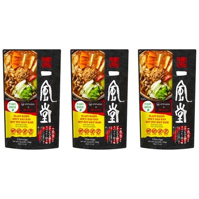 Plant-Based Japanese Hot Pot Soup Base 750g (Packs) Ramen Style Broth for Hot Pot Noodles & Family Meals (Spicy Dan Dan Flavour)