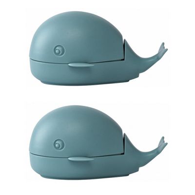VICASKY Cleaning Brush Multipurpose 2pcs Whale Shaped for Shoes and Clothing Shoe Cleaning Brush with Sturdy Pp+pe Material in Blue for Household Laundry