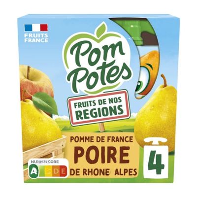 Pom Potes Pouches Apple & Pear no added sugar 4x90g