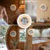 Msioytog Mechanical Sauna Room Gauge Wood Frame, Analog Temperature Humidity Meter for Room Spa Bathroom Wall Use Wood Sauna Gauge Meter Bath Hygrometer Analog Humidistat Spa Wall Dry Space Monitor view 2