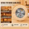 Msioytog Mechanical Sauna Room Gauge Wood Frame, Analog Temperature Humidity Meter for Room Spa Bathroom Wall Use Wood Sauna Gauge Meter Bath Hygrometer Analog Humidistat Spa Wall Dry Space Monitor view 3